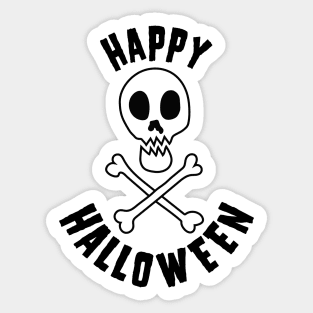 Happy Halloween Skull and Crossbones Sticker